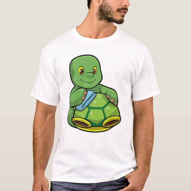 Turtle with Shell & Cleaning rag T-Shirt (Front)