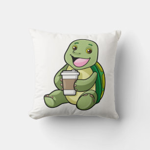 Turtle with Shell & Coffee to go Cushion