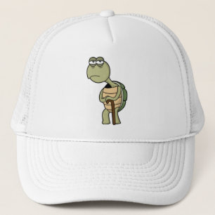Turtle with Shell & Walking stick Trucker Hat