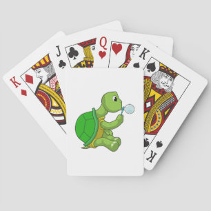 Turtle with Soap bubbles Playing Cards