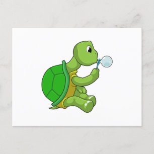 Turtle with Soap bubbles Postcard