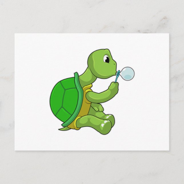 Turtle with Soap bubbles Postcard (Front)