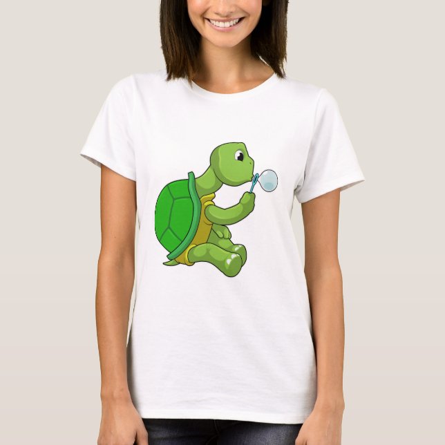 Turtle with Soap bubbles T-Shirt (Front)