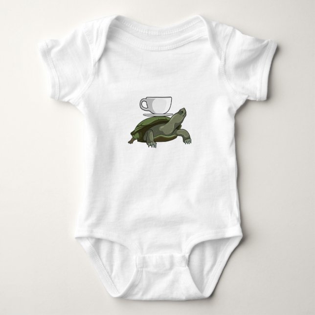 Turtle with Teacup Baby Bodysuit (Front)