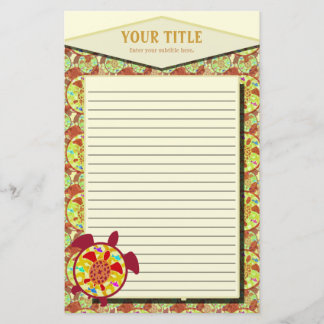 Turtle Within Turtle Lined Stationery
