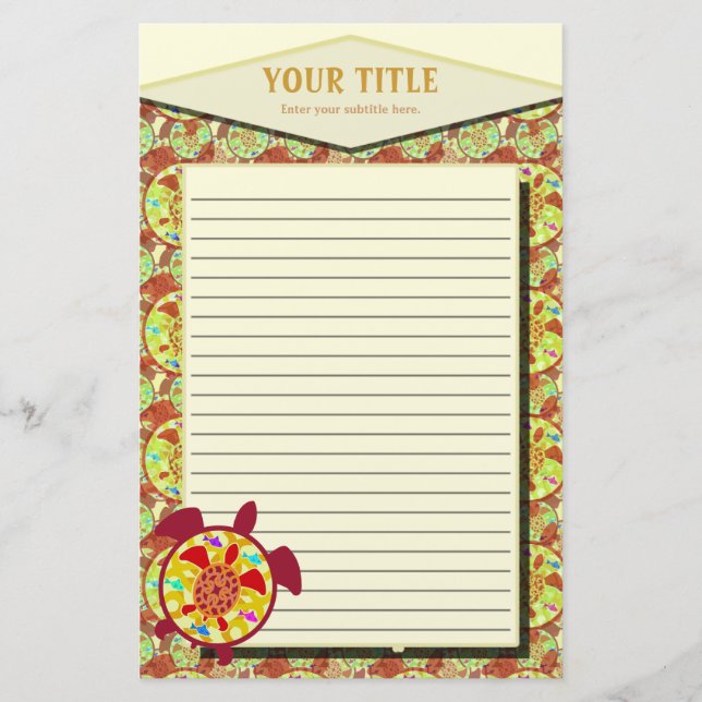 Turtle Within Turtle Lined Stationery (Front)