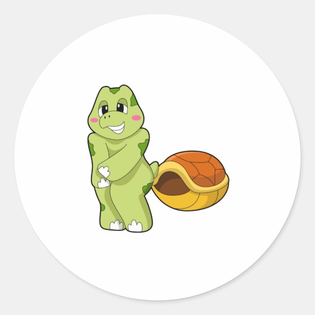 Turtle without Shell Shy.PNG Classic Round Sticker (Front)