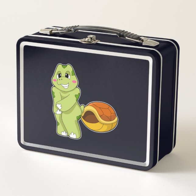 Turtle without Shell Shy.PNG Metal Lunch Box (Front)