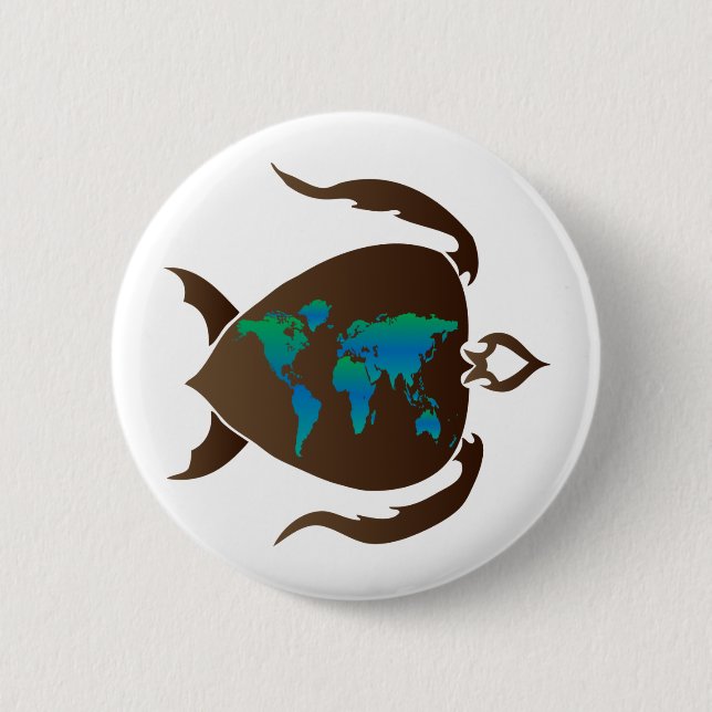 Turtle-world 6 Cm Round Badge (Front)