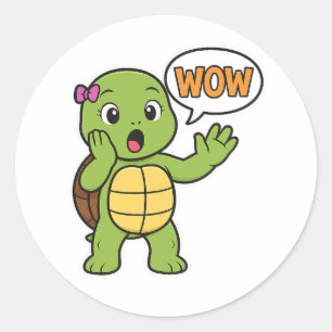 Turtle WOW Classic Round Sticker