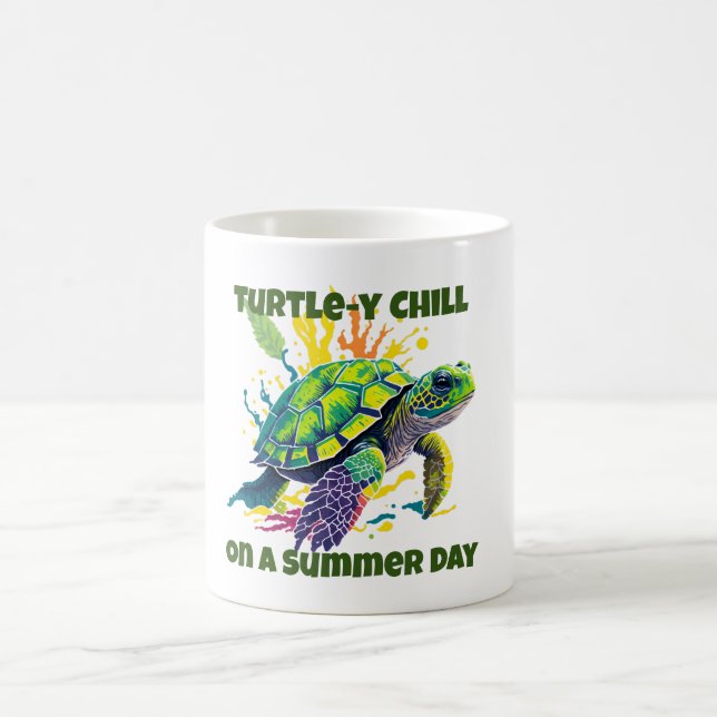 Turtle-y Fine on a Summer Day Throw Pillow Coffee Mug (Center)