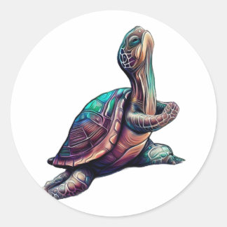turtle yoga classic round sticker