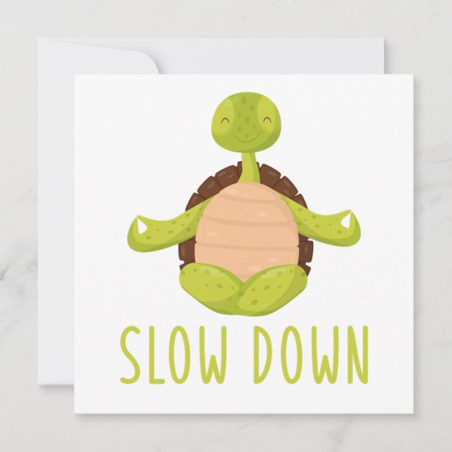 Turtle Yoga Lotus Asana Meditation Zen Nirvana Gif Invitation (Front)