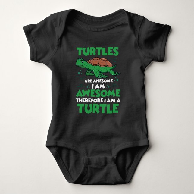 Turtles Are Awesome Cute Turtle Hawaii Zoo Baby Bodysuit (Front)