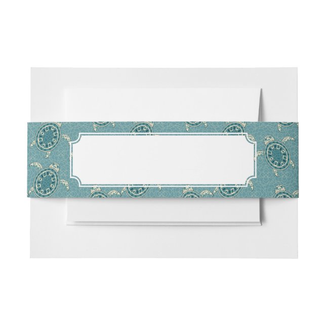 turtles background invitation belly band (Front Example)