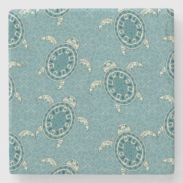 turtles background stone coaster (Front)