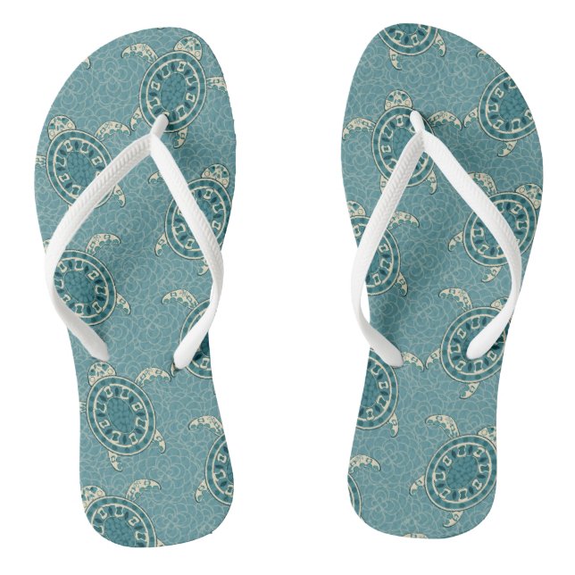 turtles background thongs (Footbed)