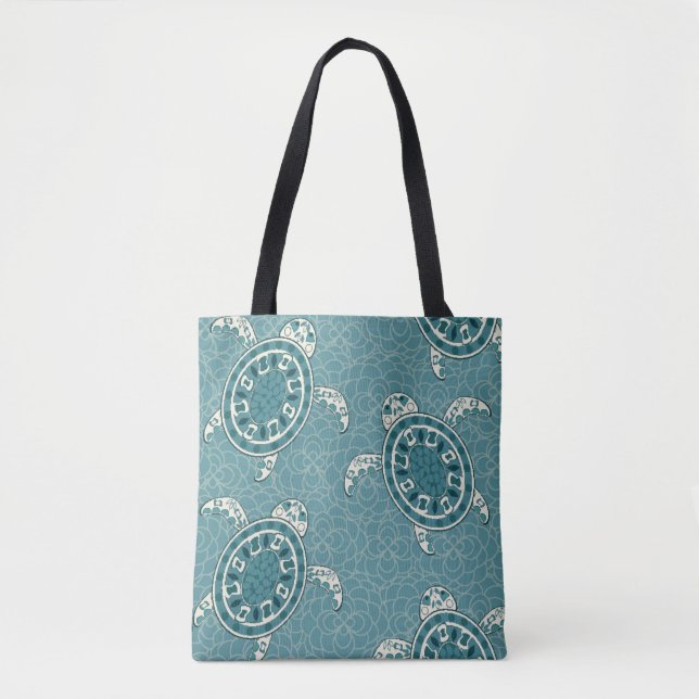 turtles background tote bag (Front)