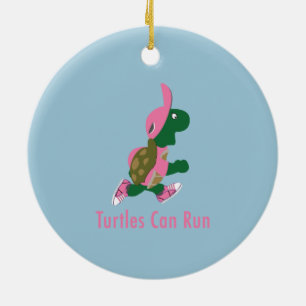 Turtles Can Run Ceramic Ornament