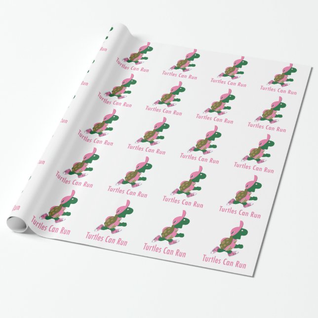 Turtles Can Run Wrapping Paper (Unrolled)