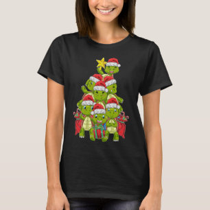 Turtles Christmas Tree Xmas Santa Cute Sea Turtle T-Shirt