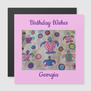 Turtles & Circles Magnetic Birthday Card