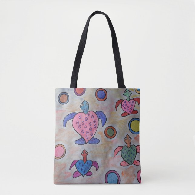 Turtles & Circles Tote Bag (Front)