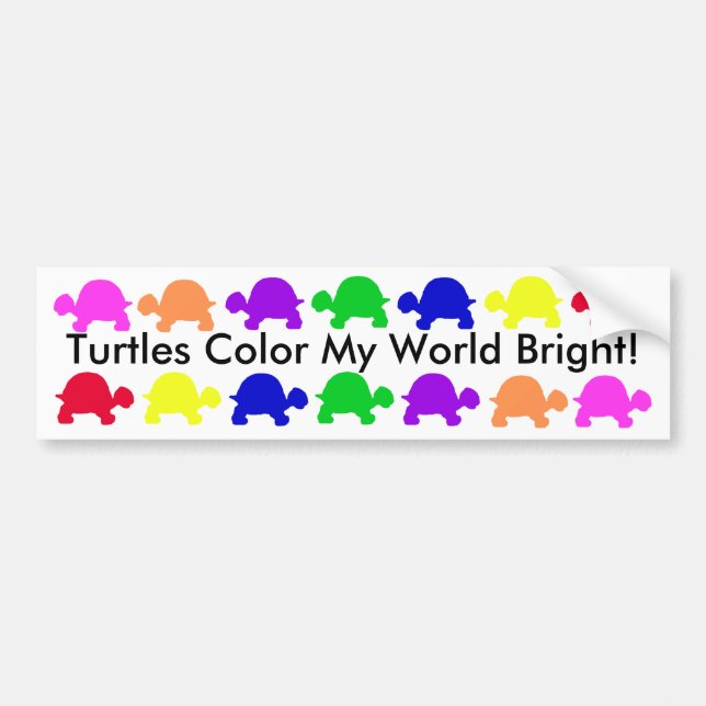 Turtles colour my world Bright! Bumper Sticker (Front)