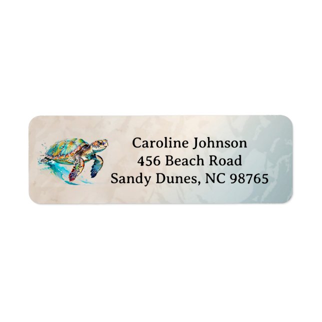 Turtles Design Label Return Address Label (Front)