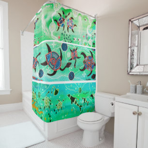 Turtles & Dolphins Shower Curtain