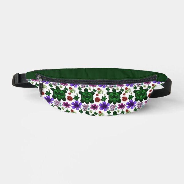 Turtles floral pattern  bum bags (Front)