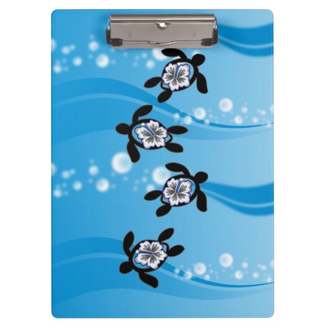 turtles & hibiscus clipboard (Front)
