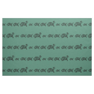 Turtles in a line fabric