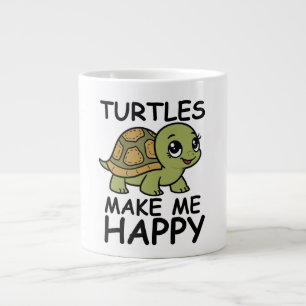 Turtles Make Me Happy Large Coffee Mug