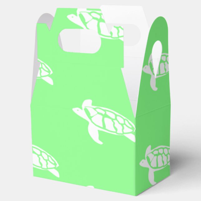 Turtles on Sea Green Favour Box (Opened)