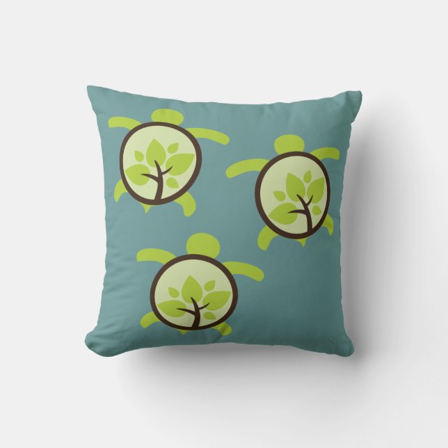 Turtles Organic Planet Custom Cotton Pillows (Front)