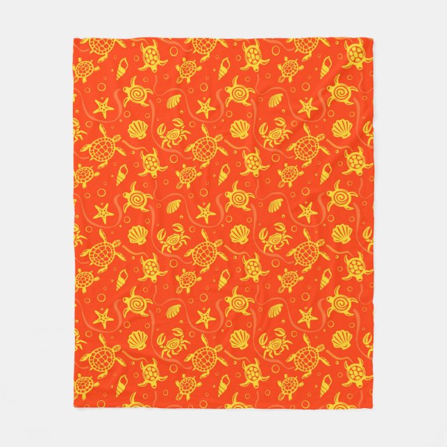 Turtles Pattern Fleece Blanket (Front)