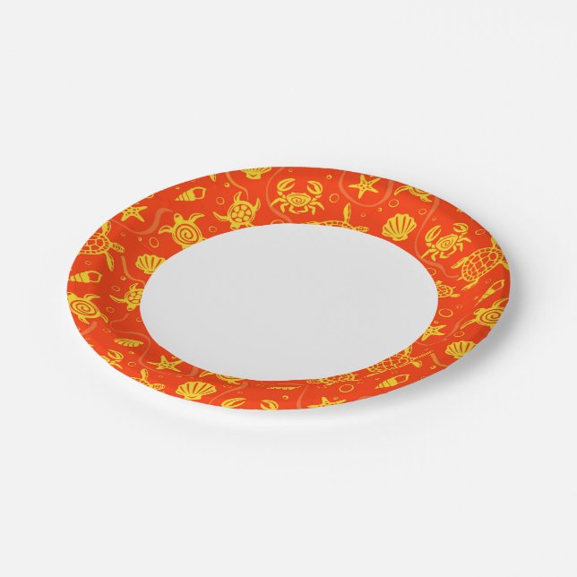 Turtles Pattern Paper Plate (Angled)
