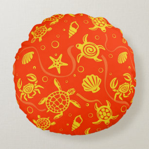 Turtles Pattern Round Cushion