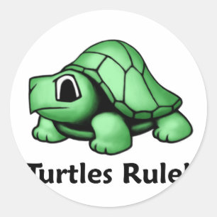 Turtles Rule! Classic Round Sticker