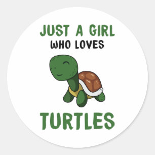 Turtles Sea Turtle Lover Cute Animal Sealife Gift Classic Round Sticker