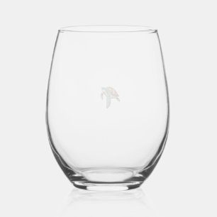 Turtles Underwater Design For Divers Stemless Wine Glass
