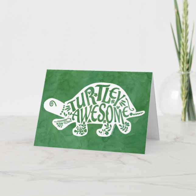 Turtley Awesome Congratulations Card Tortoise (Front)