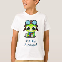 Turtley Awesome Cute Cartoon Turtle in Aviator Hat