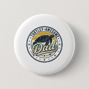 Turtley Awesome Dad Vintage Turtle Shirt Design_1 6 Cm Round Badge