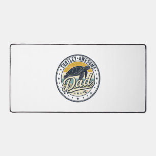Turtley Awesome Dad Vintage Turtle Shirt Design_1 Desk Mat