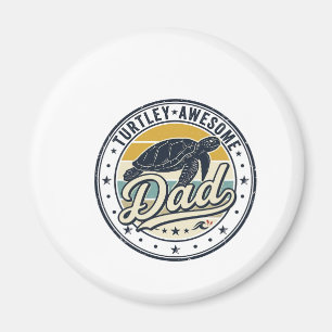 Turtley Awesome Dad Vintage Turtle Shirt Design_1 Magnet