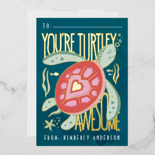 Turtley Awesome Foil Pressed Card