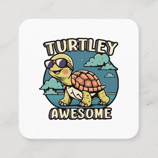 Turtley Awesome  Square Business Card (Back)