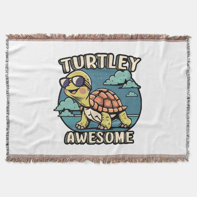 Turtley Awesome  Throw Blanket (Front)